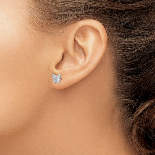 14kt White Gold Butterfly Earrings