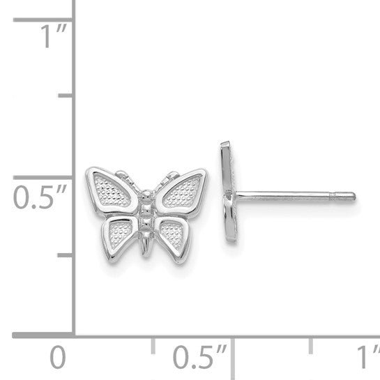14kt White Gold Butterfly Earrings