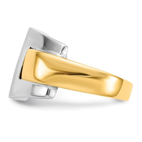 14kt Two-tone Polished Buckle Ring