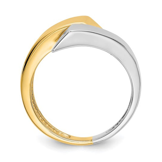 14kt Two-tone Square Overlapping Ring