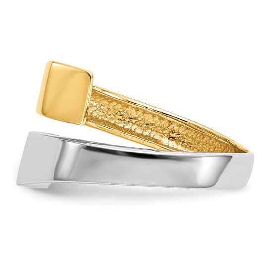 14kt Two-tone Square Overlapping Ring