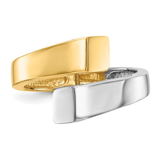 14kt Two-tone Square Overlapping Ring