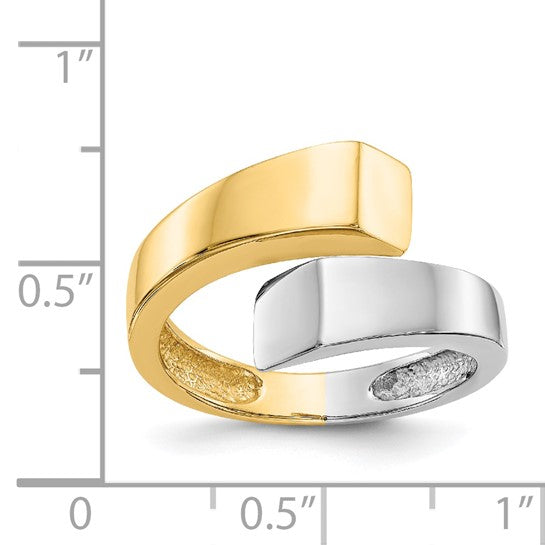 14kt Two-tone Square Overlapping Ring