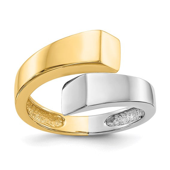 14kt Two-tone Square Overlapping Ring