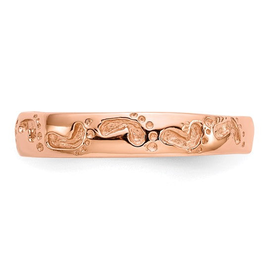 14kt Rose Gold Footprints Ring