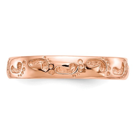 14kt Rose Gold Footprints Ring