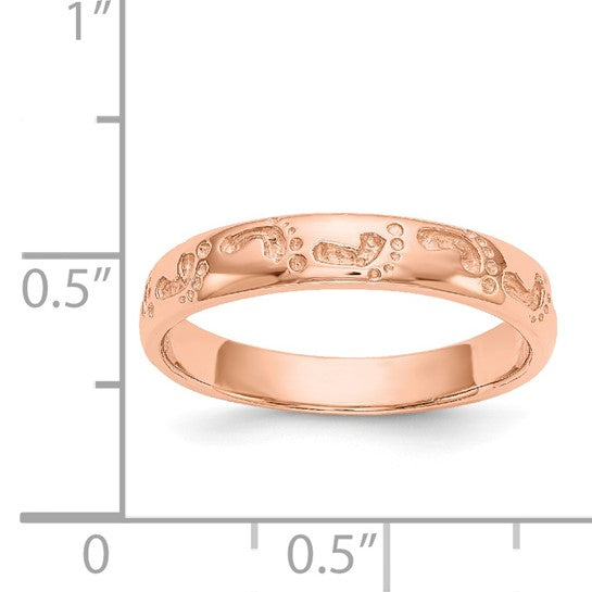 14kt Rose Gold Footprints Ring
