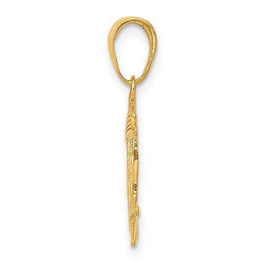 14kt Yellow Gold Cable Car Pendant