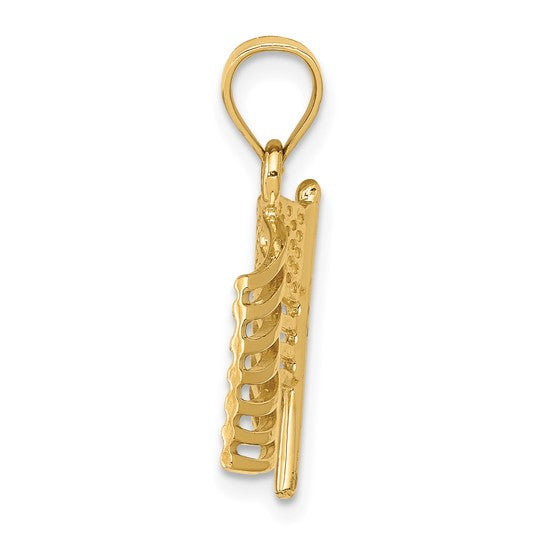 14kt Yellow Gold American Flag Pendant