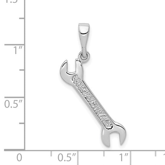 14kt White Gold 3D Wrench Pendant