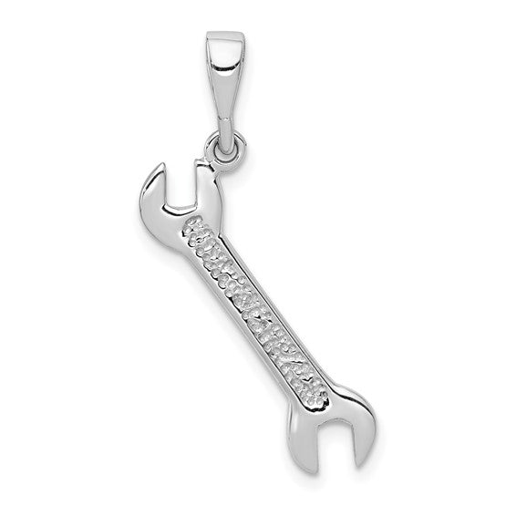 14kt White Gold 3D Wrench Pendant