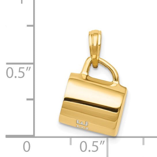 14kt Yellow Gold 3D Enameled Coffee Cup Pendant