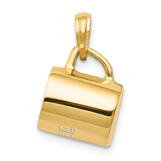 14kt Yellow Gold 3D Enameled Coffee Cup Pendant