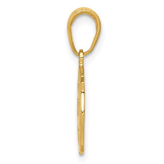 14kt Yellow Gold FIRE DEPT Shield Pendant