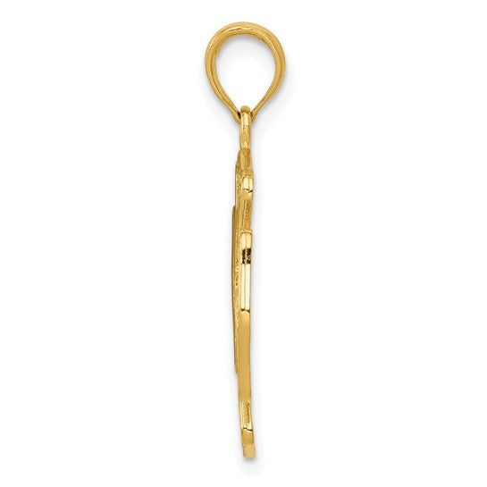 14kt Yellow Gold Fire Department FD St. Florian Badge Pendant