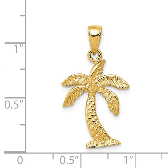 14kt Yellow Gold Palm Tree Pendant