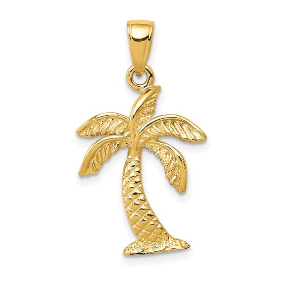 14kt Yellow Gold Palm Tree Pendant