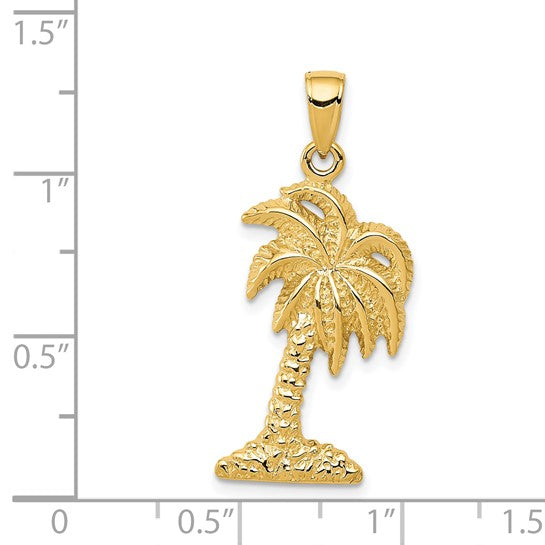 14kt Yellow Gold Palm Tree Pendant