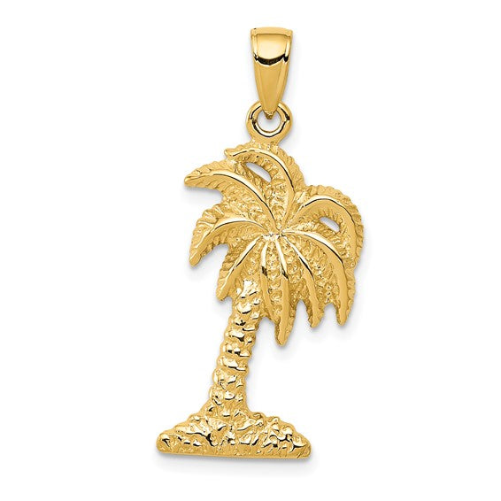 14kt Yellow Gold Palm Tree Pendant