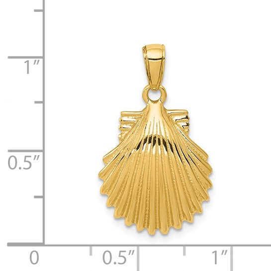 14kt Yellow Gold Scallop Shell Pendant
