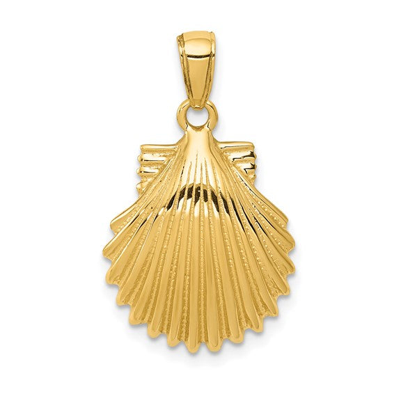 14kt Yellow Gold Scallop Shell Pendant