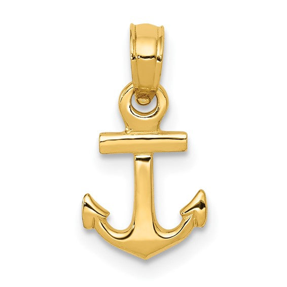 14kt Yellow Gold Mini Anchor Pendant