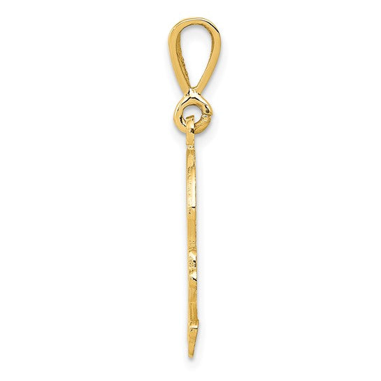 14kt Yellow Gold Skull and Bones Pendant