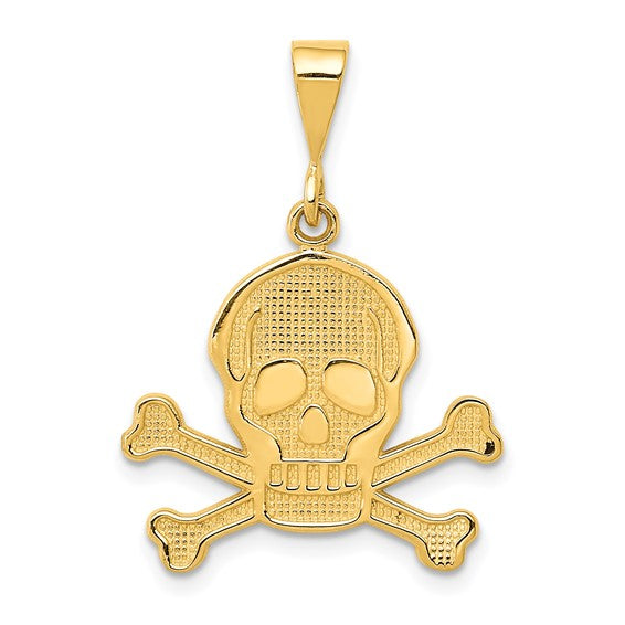 14kt Yellow Gold Skull and Bones Pendant