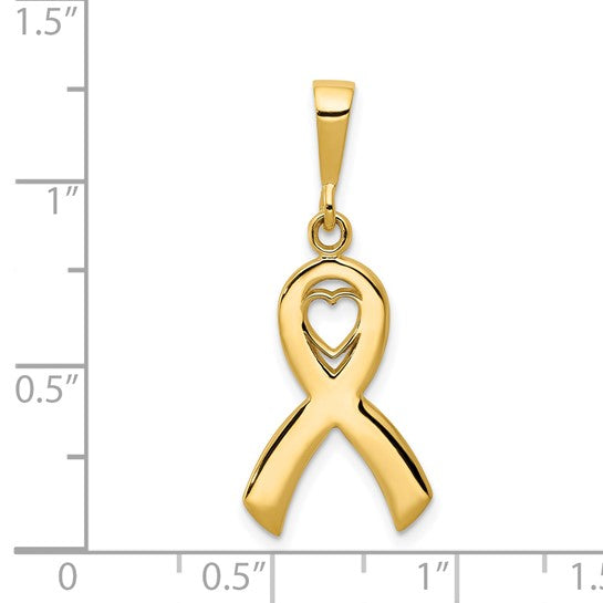 14kt Yellow Gold Heart In Awareness Pendant