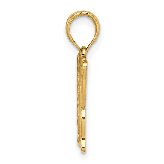 14KT Yellow Gold Cut-out Butterfly Large Pendant