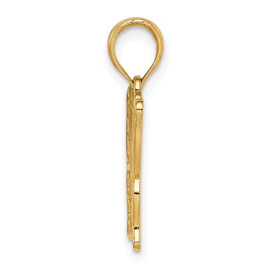 14KT Yellow Gold Cut-out Butterfly Large Pendant