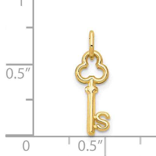 14kt Yellow Gold Key Letter S Initial Charm