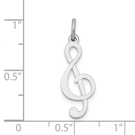 14kt White Gold Polished Treble Clef Charm