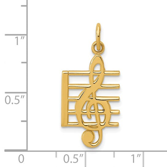 14kt Yellow Gold Musical Staff Charm
