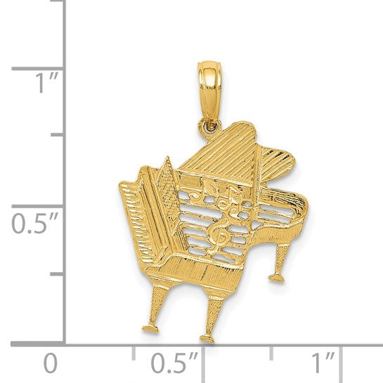 14kt Yellow Gold Piano Pendant