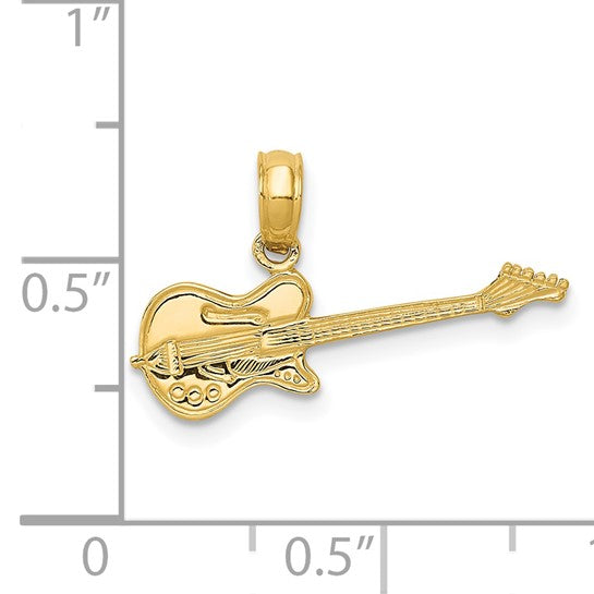 14kt Yellow Gold Electric Guitar Pendant