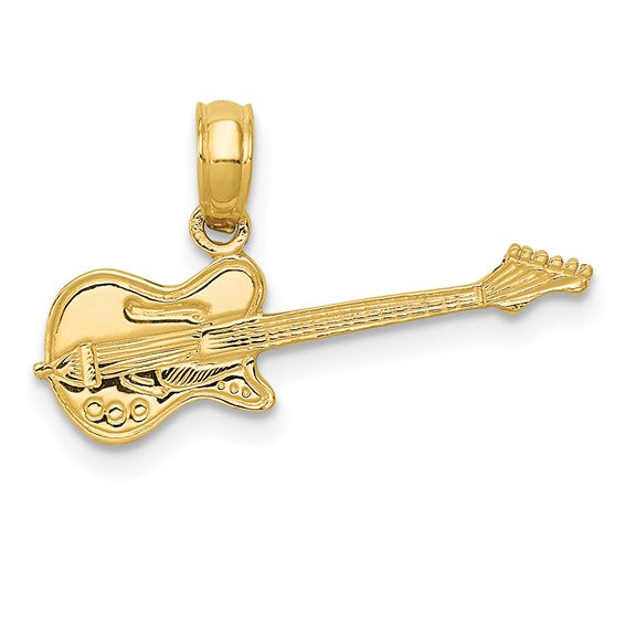 14kt Yellow Gold Electric Guitar Pendant