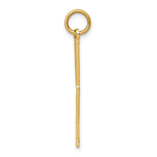 14kt Yellow Gold Goalie Stick Charm