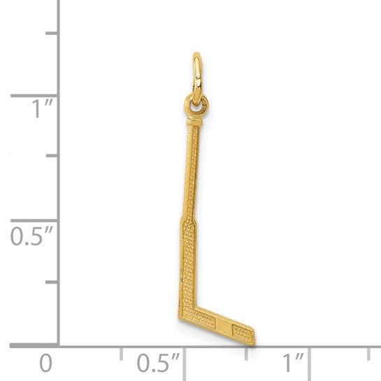14kt Yellow Gold Goalie Stick Charm
