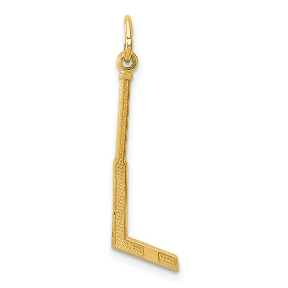 14kt Yellow Gold Goalie Stick Charm