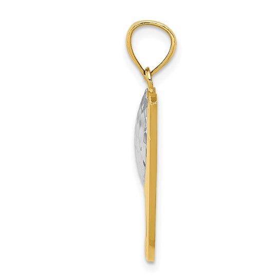 14kt Yellow Gold and Rhodium Golf Pendant