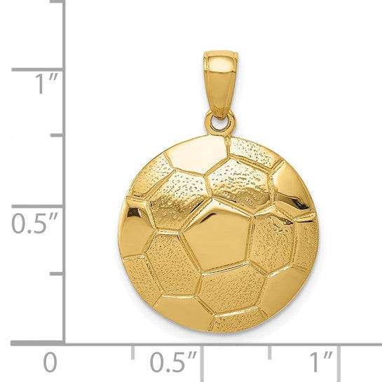 14kt Yellow Gold Soccer Ball Pendant