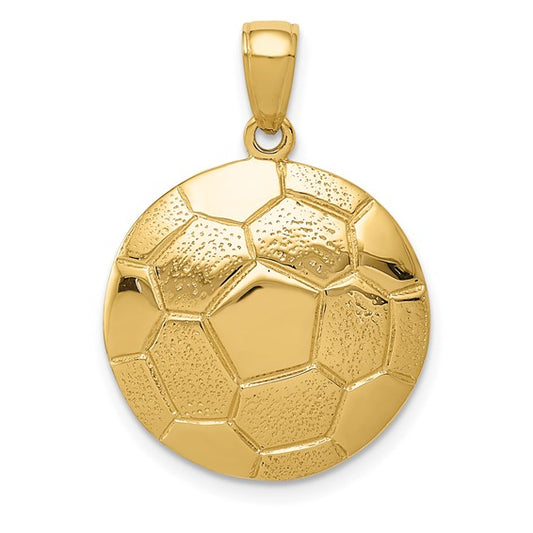 14kt Yellow Gold Soccer Ball Pendant