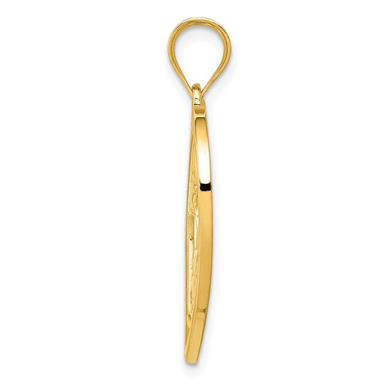 14kt Yellow Gold Mother and Child in Heart Pendant