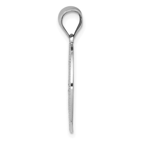 14kt White Gold White Peace Symbol Pendant