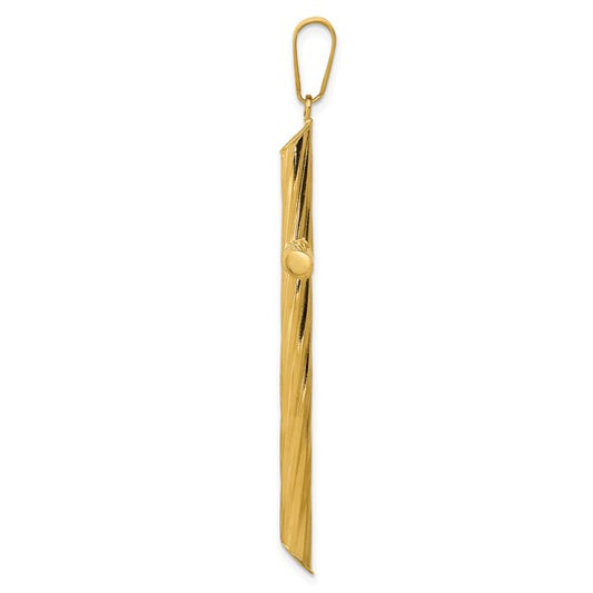 14kt Yellow Gold Fancy Textured Cross Pendant