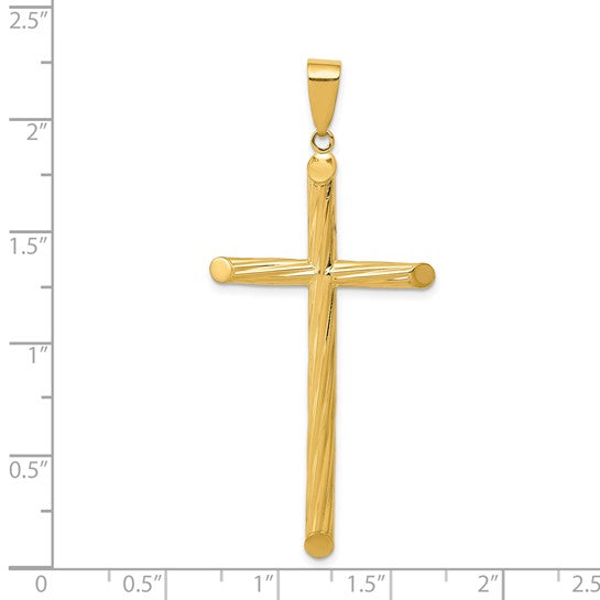 14kt Yellow Gold Fancy Textured Cross Pendant