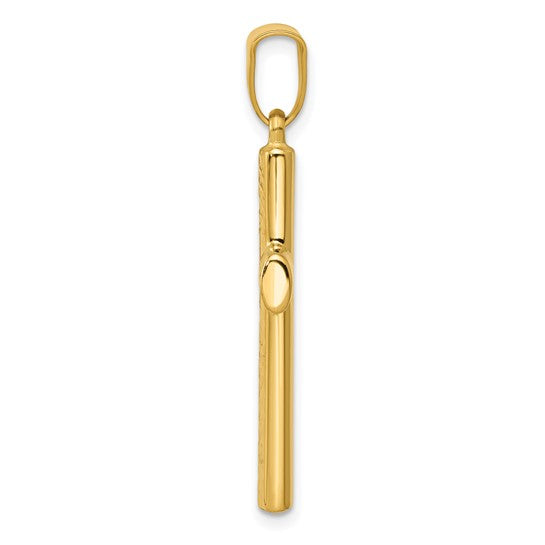 14KT Yellow Gold Reversible Textured/Polished Cross Pendant