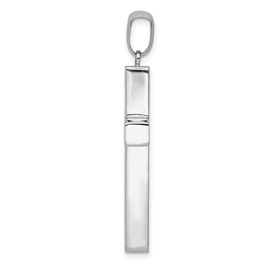 14kt White Gold Polished Hollow Cross Pendant