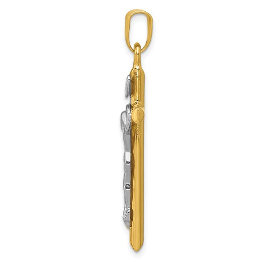 14kt Two-tone INRI Crucifix Pendant